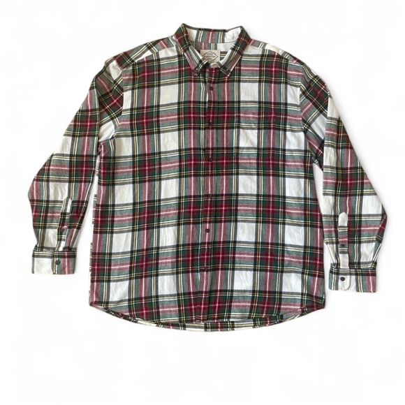 St. John’s Bay red green plaid long sleeve flannel in men’s XXL - Picture 1 of 6